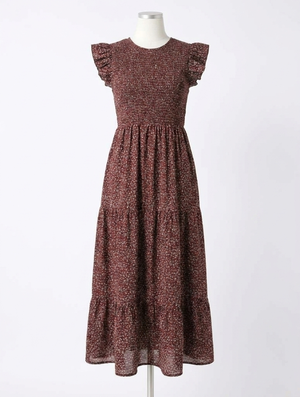 NEW WISHLIST amelia midi dress in burgundy & clover